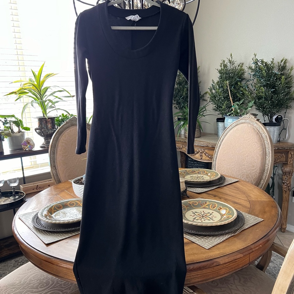 Long form fit woman’s knit dress